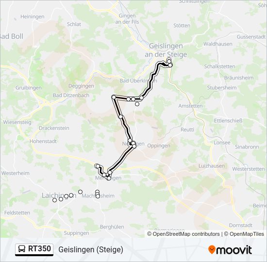 RT350 Bus Line Map