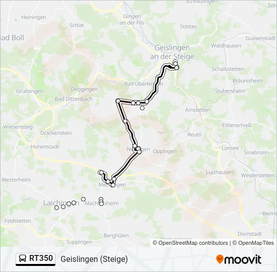RT350 Bus Line Map