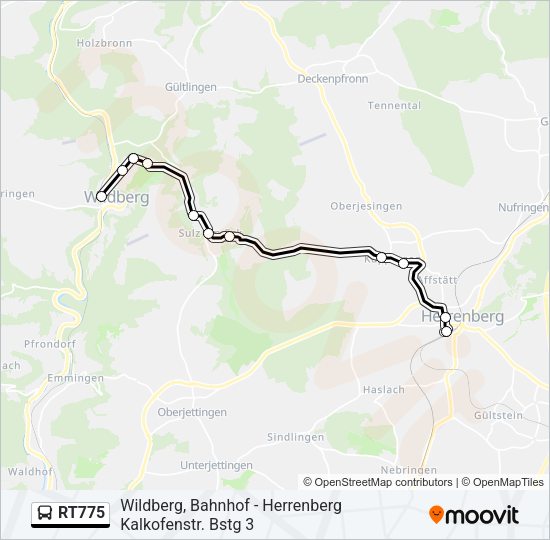 RT775 Bus Line Map