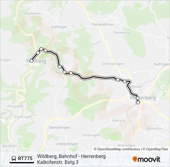RT775 Bus Line Map