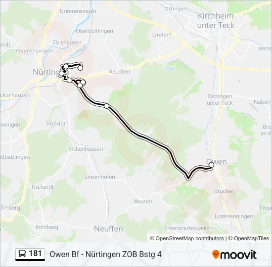 181 Bus Line Map