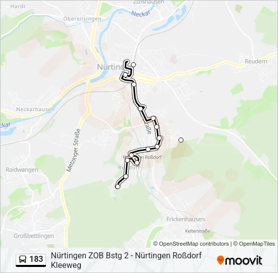 183 Bus Line Map