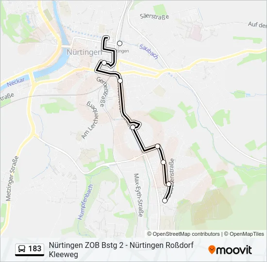 183 Bus Line Map