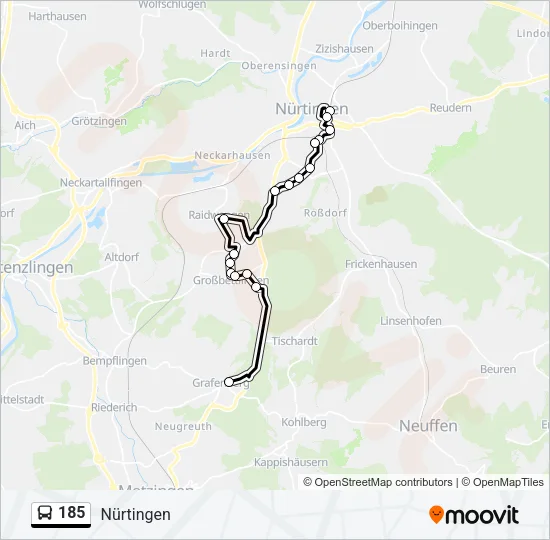 185 Bus Line Map