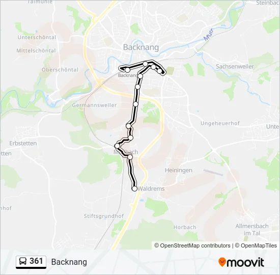 361 Bus Line Map