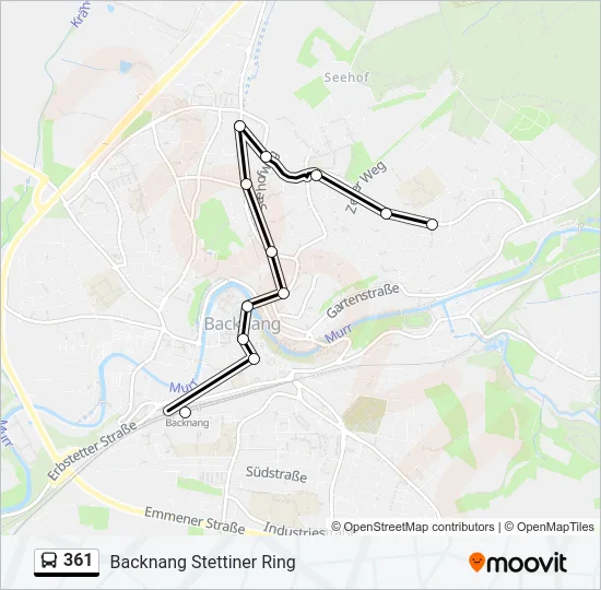 361 Bus Line Map