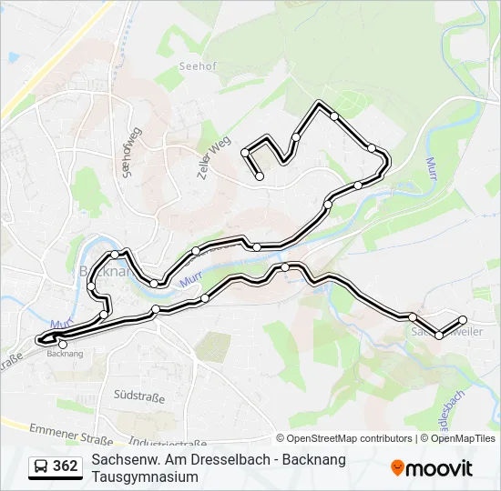 362 Bus Line Map