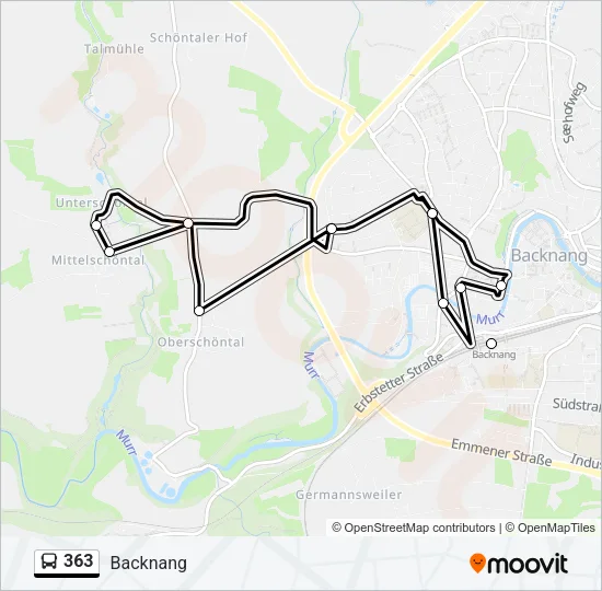 363 Bus Line Map