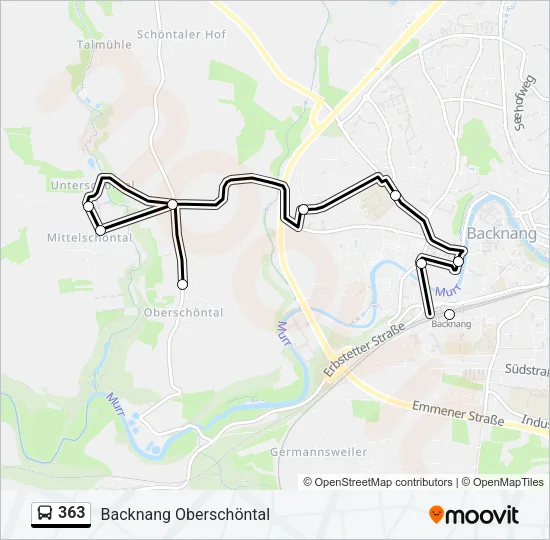 363 Bus Line Map
