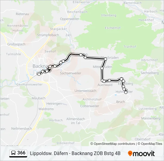 366 Bus Line Map