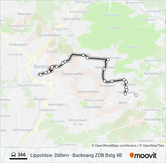 366 Bus Line Map