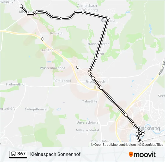 367 Bus Line Map