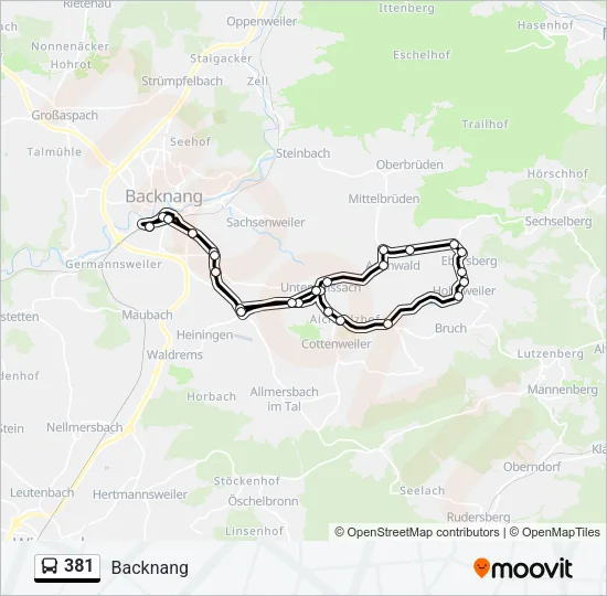 381 Bus Line Map