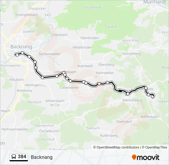 384 Bus Line Map