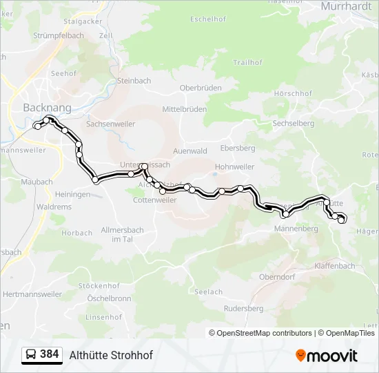 384 Bus Line Map