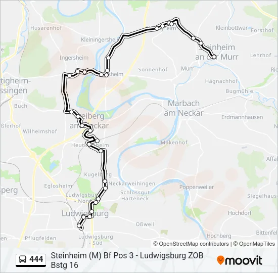 444 Bus Line Map