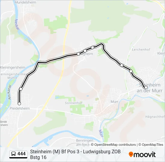 444 Bus Line Map