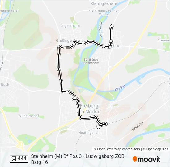 444 Bus Line Map