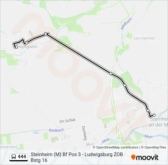 444 Bus Line Map