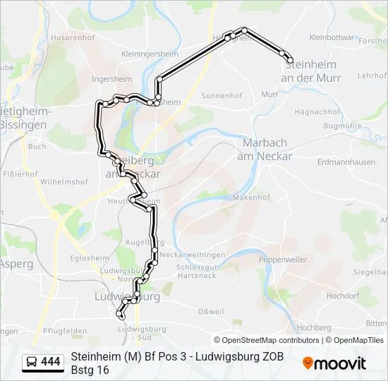 444 Bus Line Map