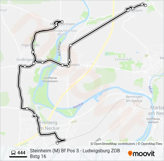 444 Bus Line Map