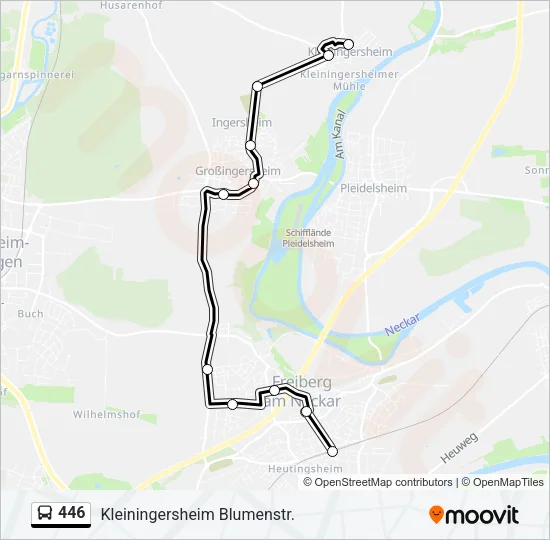 446 Bus Line Map