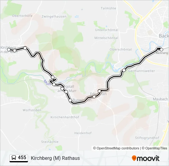 455 Bus Line Map