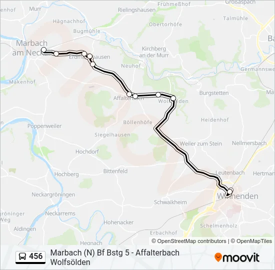 456 Bus Line Map