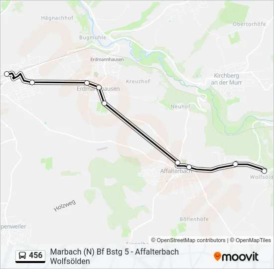 456 Bus Line Map