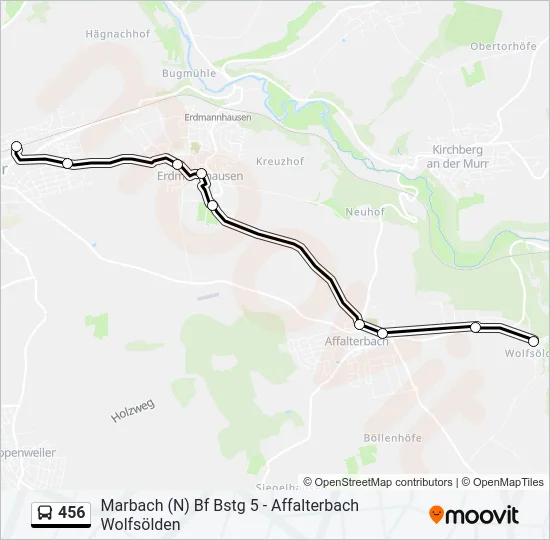 456 Bus Line Map