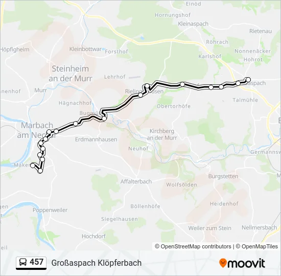 457 Bus Line Map