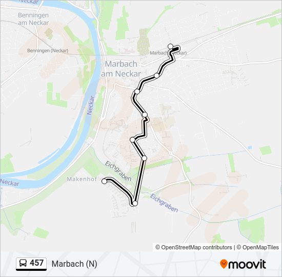 Автобус 457: карта маршрута