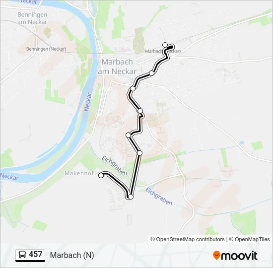 457 Bus Line Map