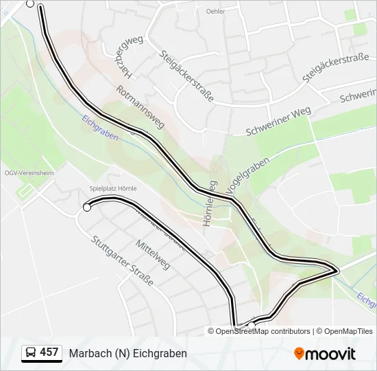 457 Bus Line Map
