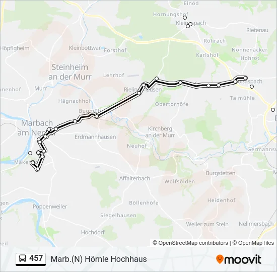 457 Bus Line Map