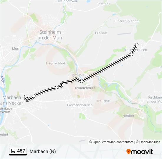 457 Bus Line Map