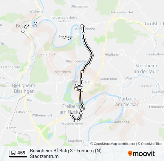 459 Bus Line Map