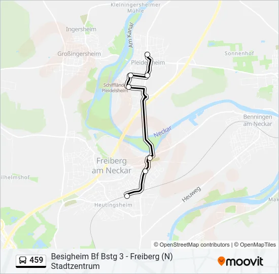 459 Bus Line Map