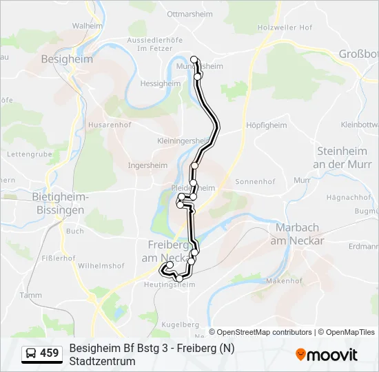 459 Bus Line Map