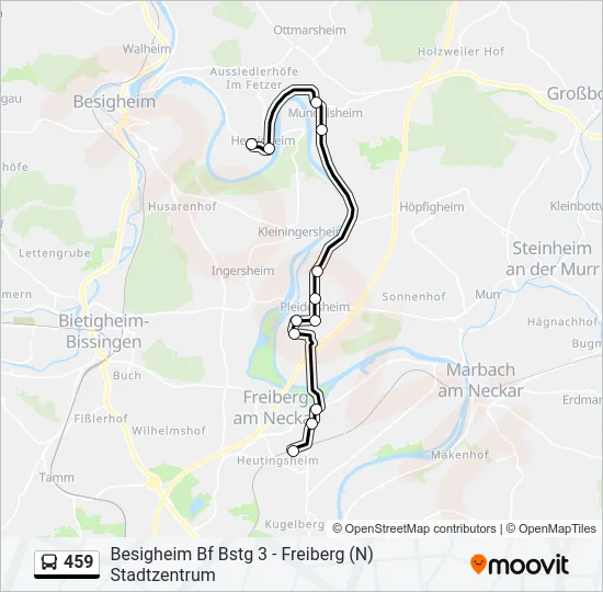 459 Bus Line Map