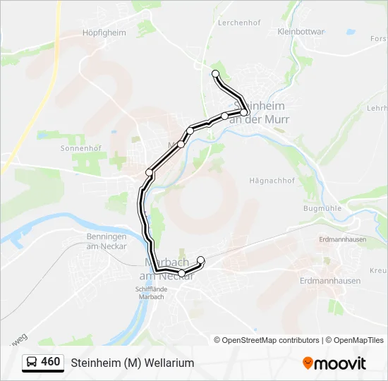 Автобус 460: карта маршрута