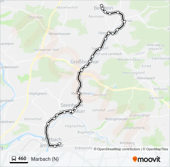 460 Bus Line Map