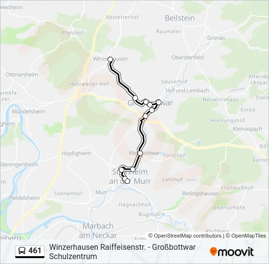 461 Bus Line Map