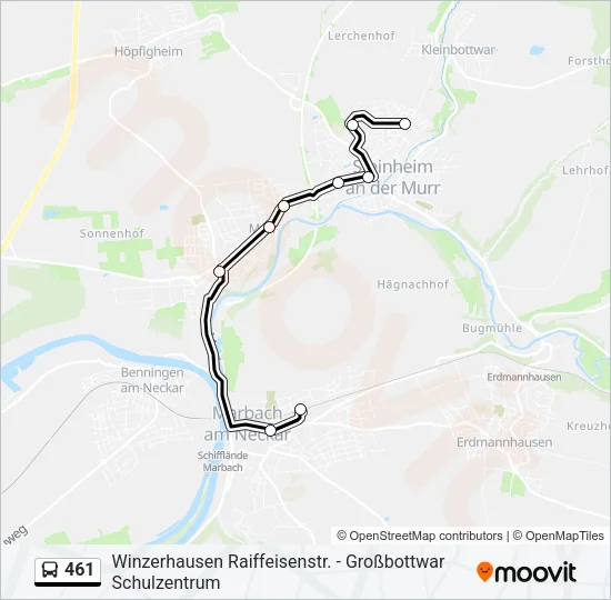 461 Bus Line Map