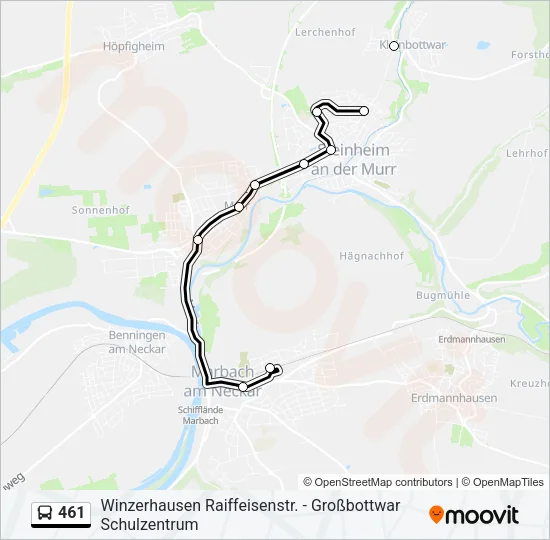 461 Bus Line Map