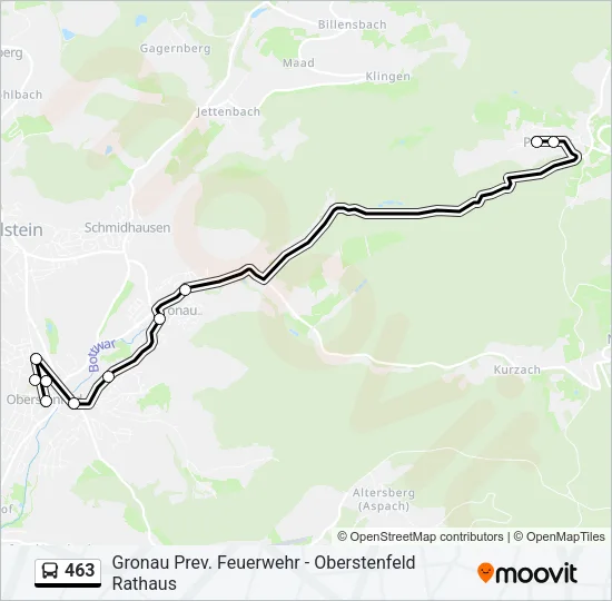 463 Bus Line Map