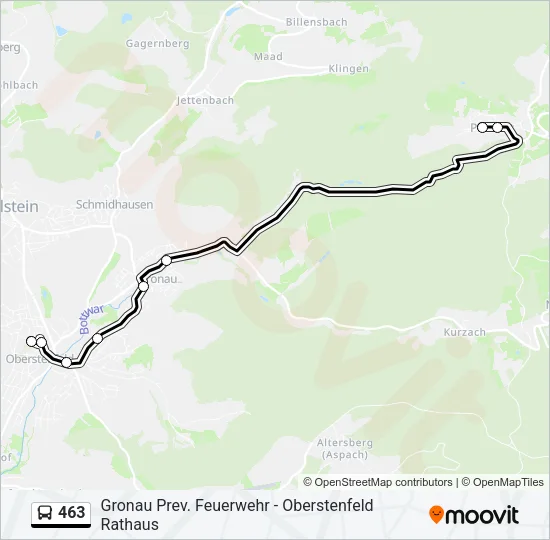 463 Bus Line Map