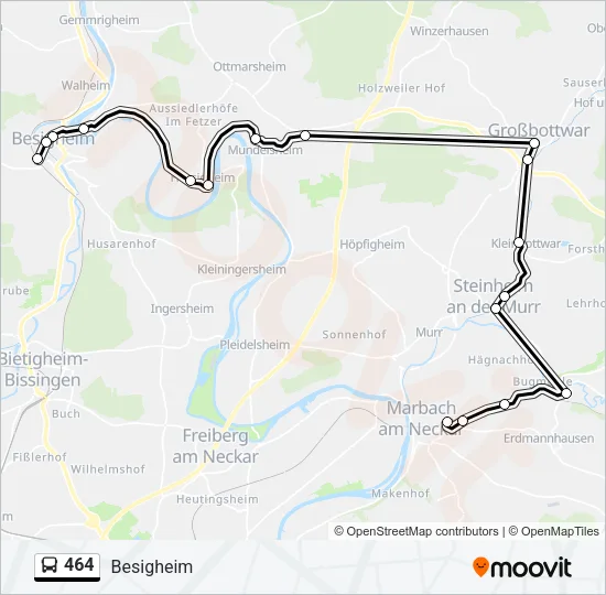 464 Bus Line Map