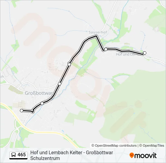 465 Bus Line Map