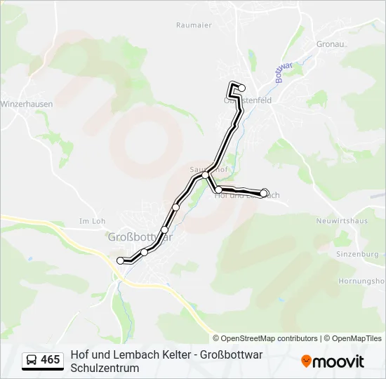 465 Bus Line Map